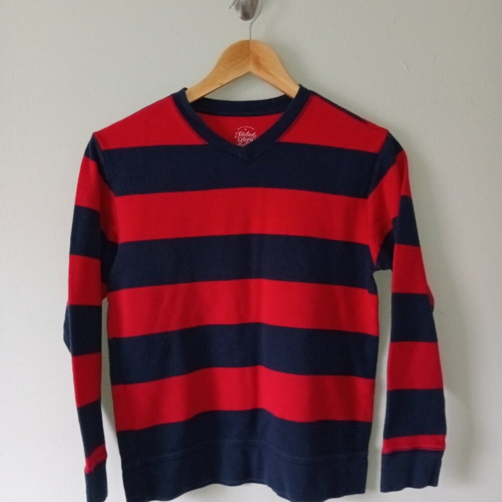 Old Navy Red and Navy Blue Striped Sweater